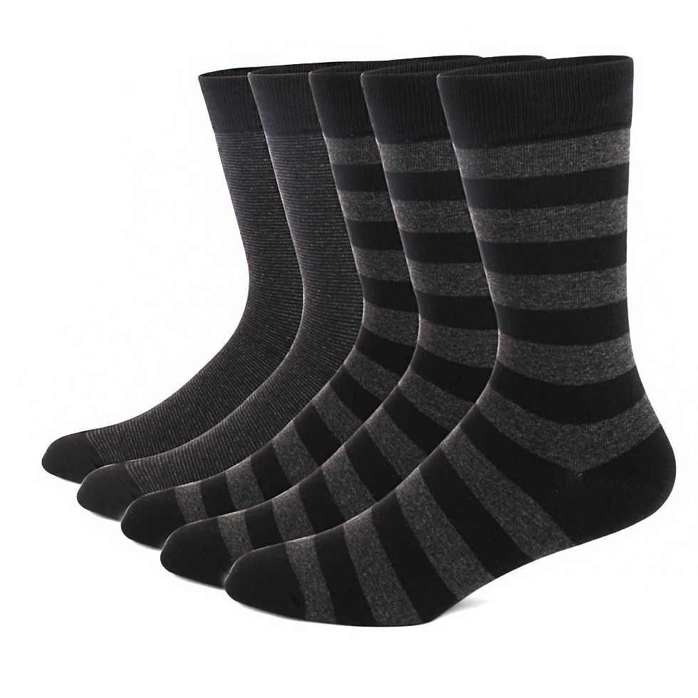 Thumbnail: 5 Pairs Mens Dress Socks stripe Plus Size, High Quality Combed Cotton 