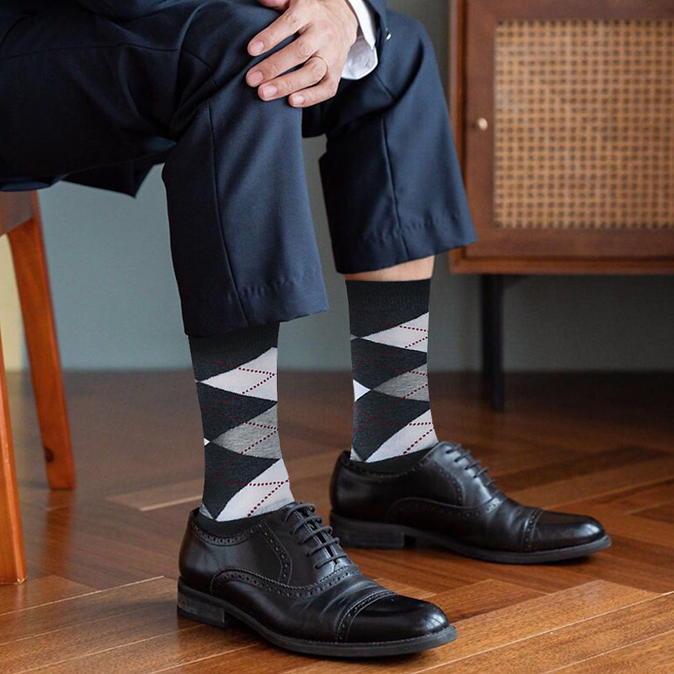 Thumbnail: 5 Pairs Mens Dress Socks stripe Plus Size, High Quality Combed Cotton 