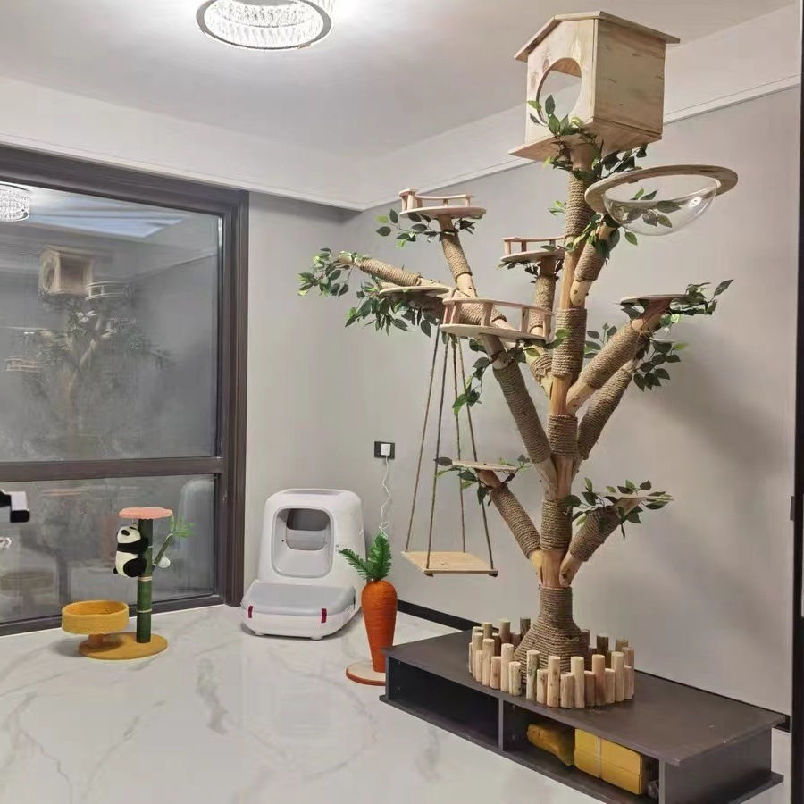 Thumbnail: Indoor Simulation Tree for Cat, Large Family Climbing Frame, Pet Training