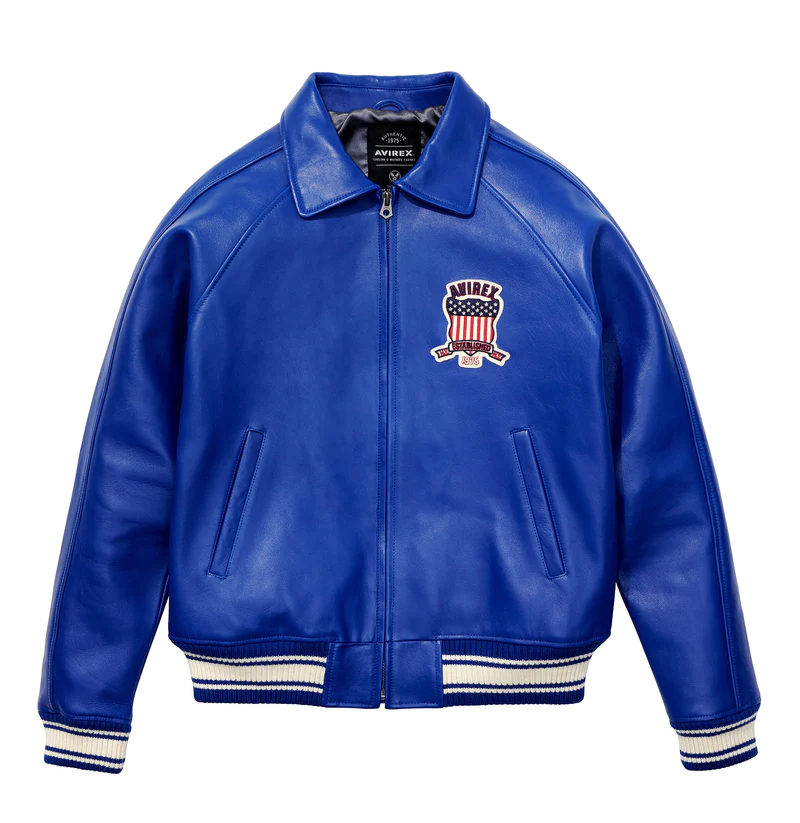 Thumbnail: Leather Flight Jacket Men's Sheepskin US Size Loose Coat