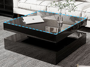 Thumbnail: LED Coffee Table for Living Room Restaurant Cocktail Tea Table Home Office