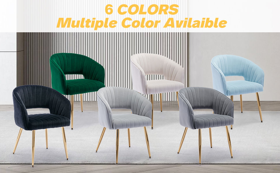 Thumbnail: Velvet Desk Chair Accent Armchair Upholstered Modern Tufted Chairs Dining Chairs