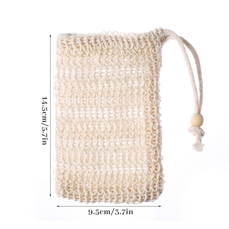 الصورة المصغرة: 10pcs Soap Bag Natural Sisal Soap Saver Bag Pouch Mesh Net Exfoliating