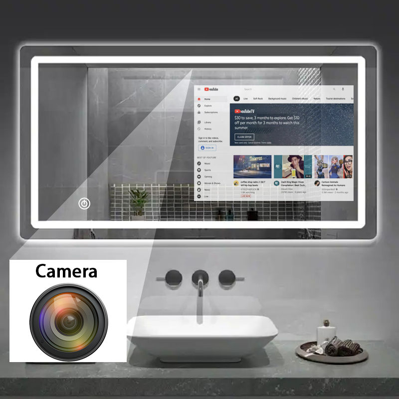 Thumbnail: LED Full Length Gym Mirror Touch Screen Tv Magic Bathroom Workout Fitness