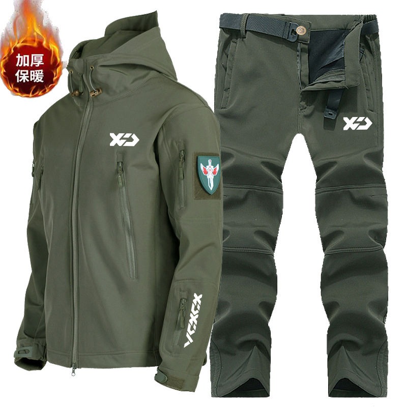 Миниатюра: Men's Winter Fleece Warm Fishing Outdoor Hooded Hiking Camping Hunting Clothes