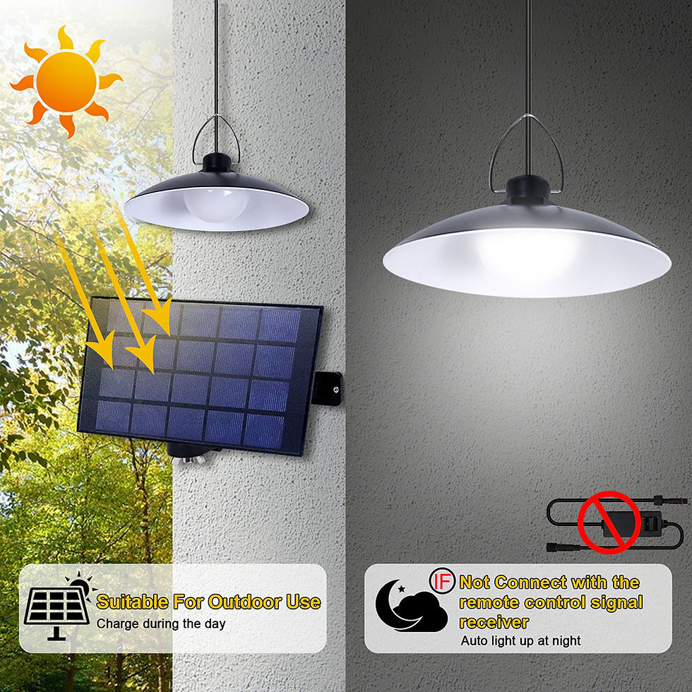 תמונה ממוזערת: LED Solar Pendant Light Indoor Outdoor Solar Hanging Solar Security Light Garage