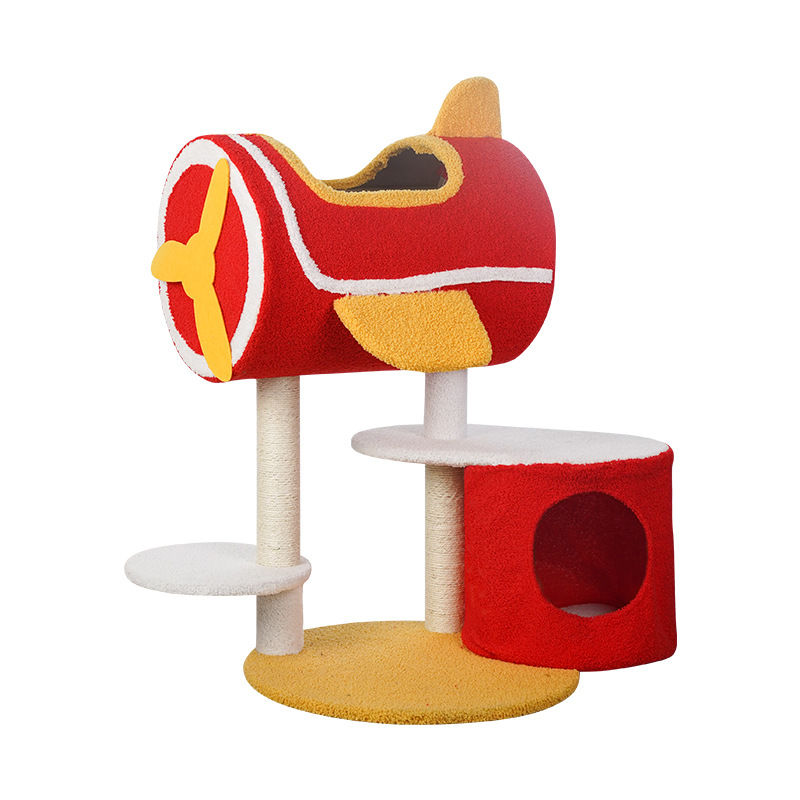 Thumbnail: Cat tower interactive climbing cat shelves pet furniture stable cat house 