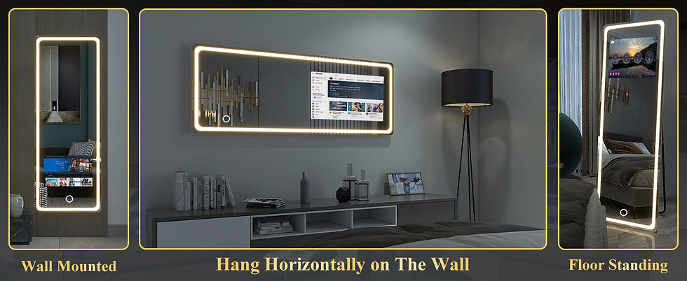 Thumbnail: LED Full Length Gym Mirror Touch Screen Tv Magic Bathroom Workout Fitness