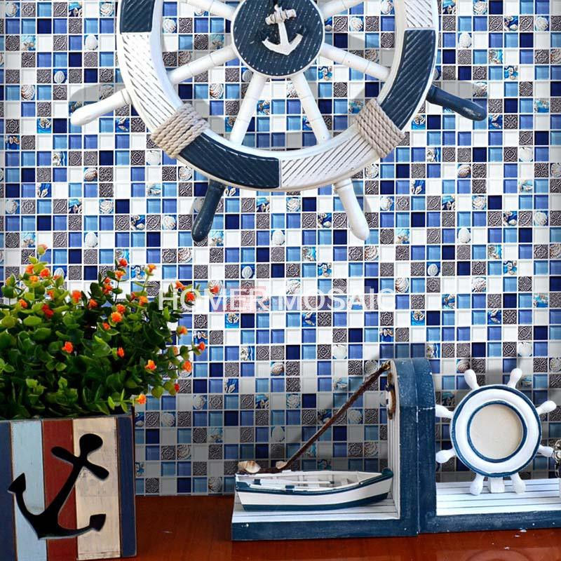 Thumbnail: Marble daisy design mosaic stone flower marble tiles bathroom shower kitchen