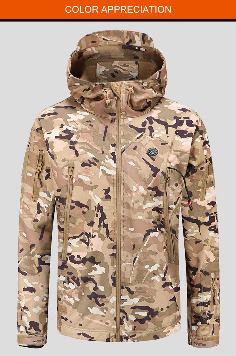 Миниатюра: Winter Electric Heating Jacket Men Women USB Smart Heated Jackets Hooded Heat 
