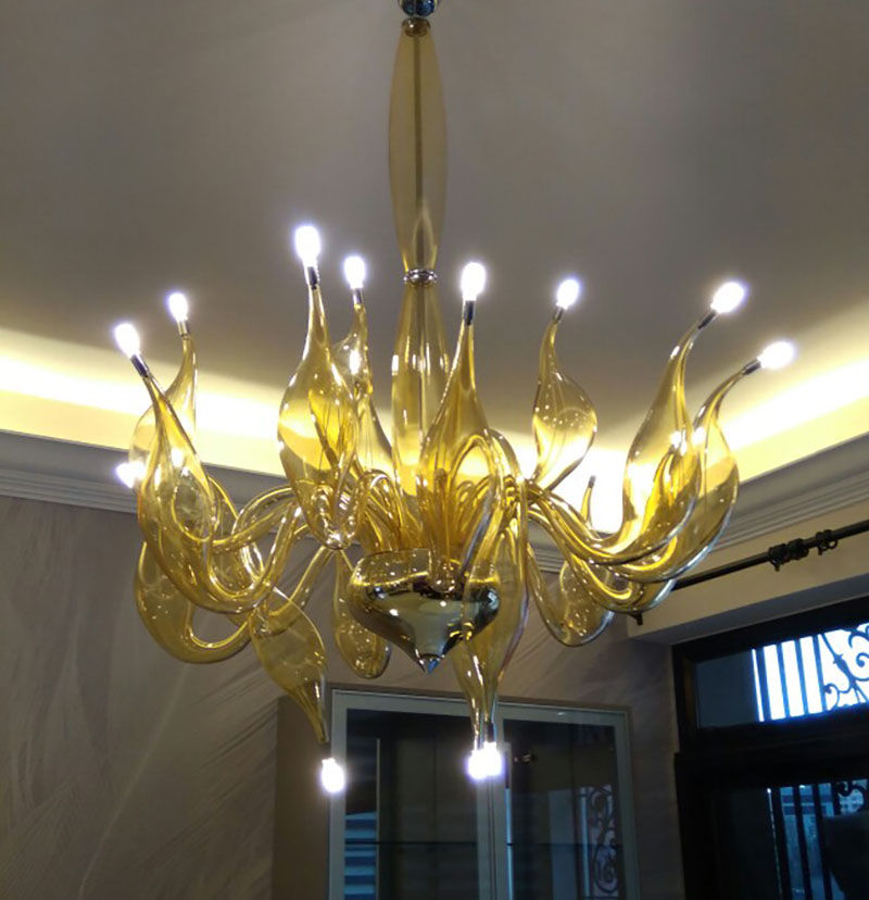 Miniatura: Large Chandelier Light For Foyer Staircase Lobby Swan Neck Chandelier