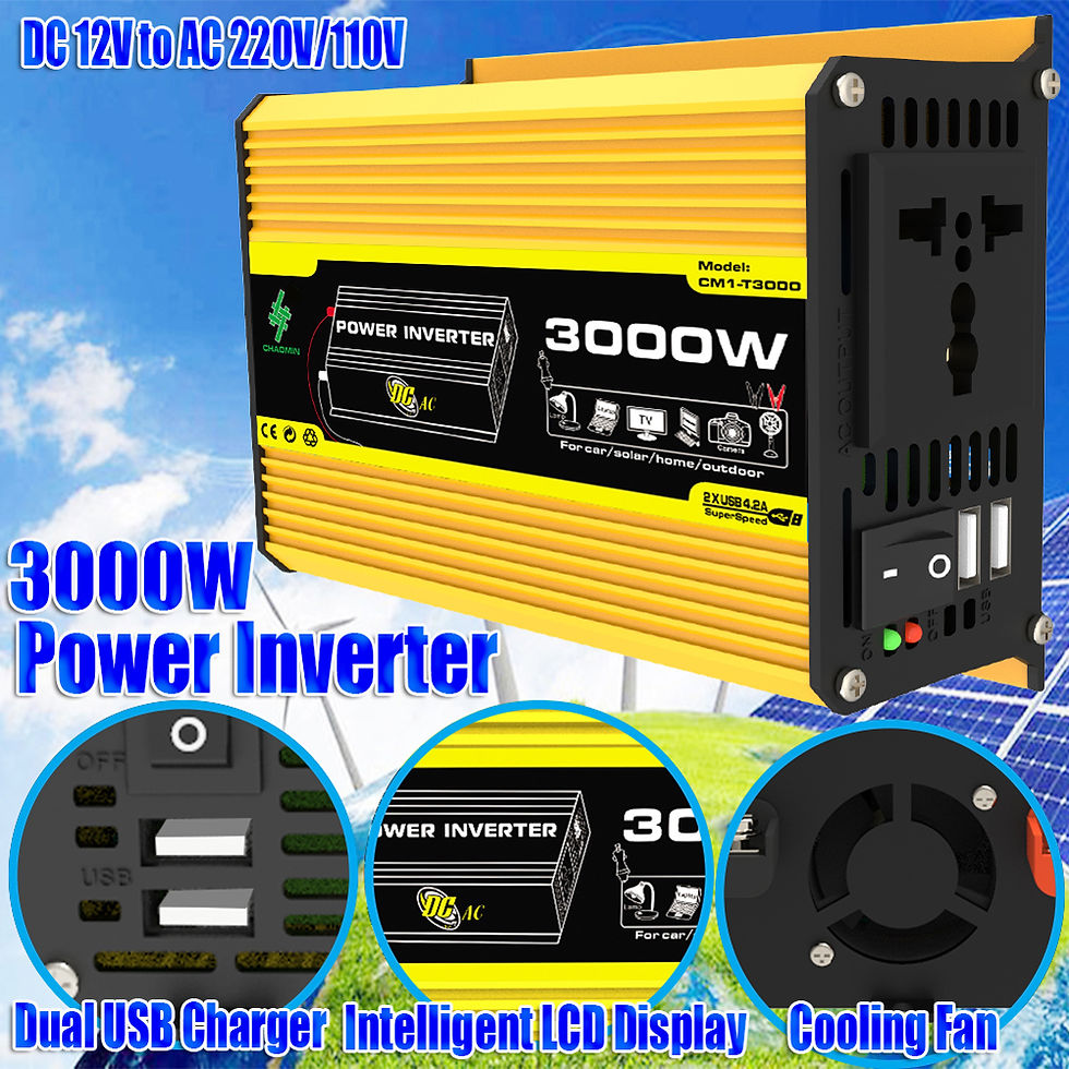 サムネイル： 3000W Vehicle Smart Inverter DC 12V To AC 110/220V Car Voltage Transformer