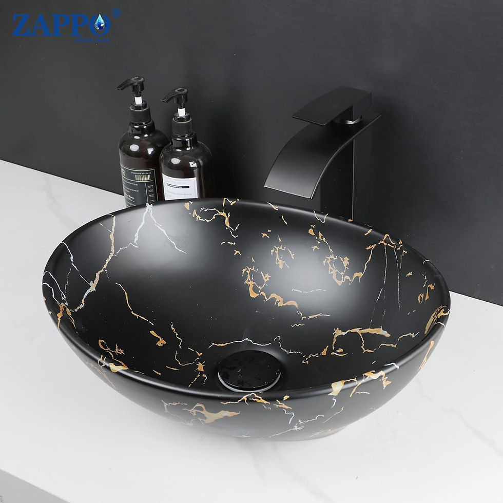 Thumbnail: Marbling Vessel Sink Faucet Drain Ceramic Sinks Oval Bathroom Sink Bowl