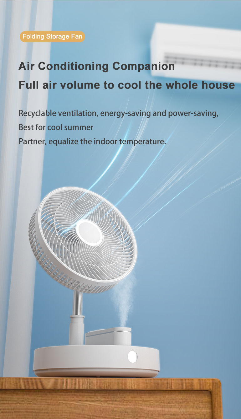 Miniatura: Portable Fan 10 Inch Big Size Electric Folding Rechargeable Wireless Desk Home
