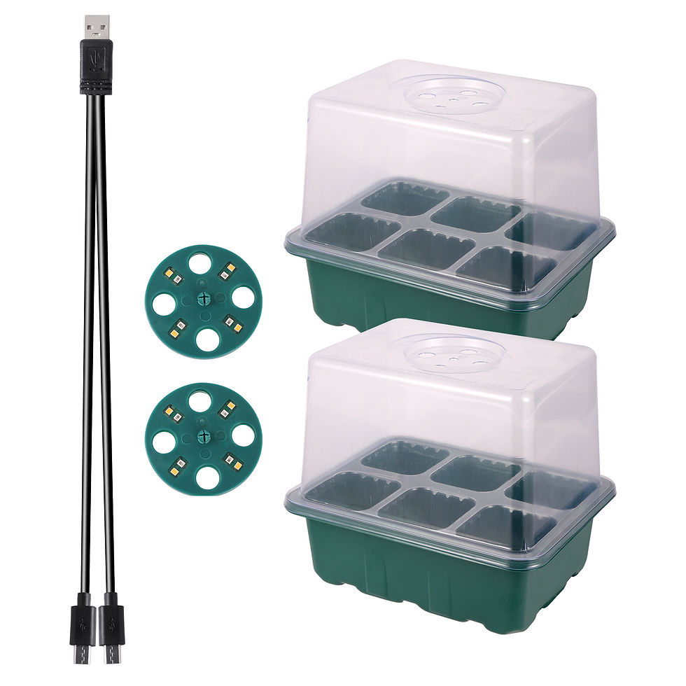 תמונה ממוזערת: LED Grow 6/12  holes Seed Starter Plant Grow Box Seedling Trays Germination