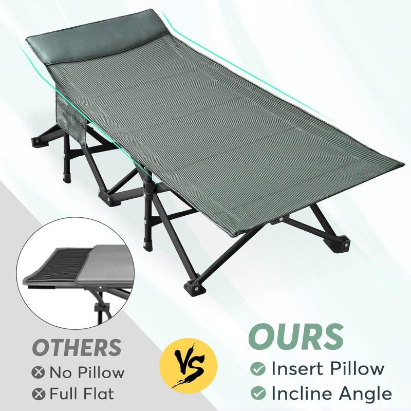 Thumbnail: XXL Folding Camping Cot for Adults Camp Cot, Oversized Sleeping Cot Mattress
