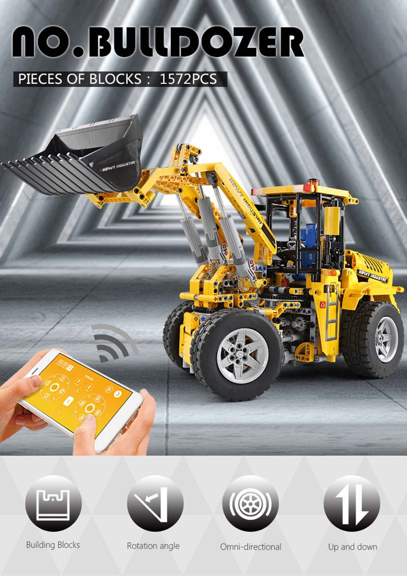Hình thu nhỏ: Remote Control Crane Truck Forklift Building Blocks Bricks Kids Christmas Gifts
