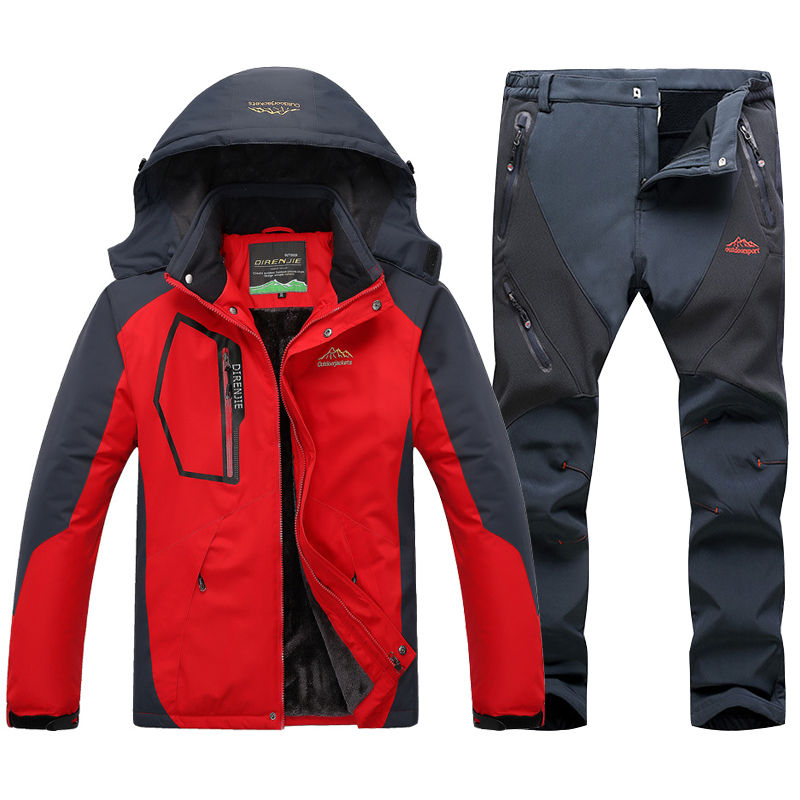 Miniatura: Men's Ski Suit Waterproof Jacket Pants Mountain Skiing Trekking Hiking Hunting 