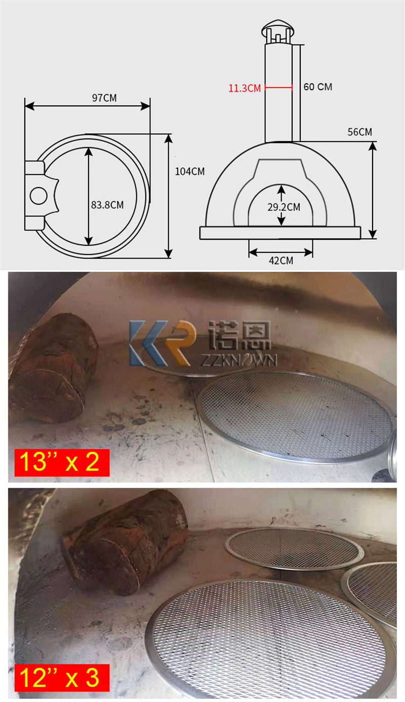 Thumbnail: Restaurant Insulated Brick Wood Burning Pizza Oven Indoor or Outdoor Wood Fire