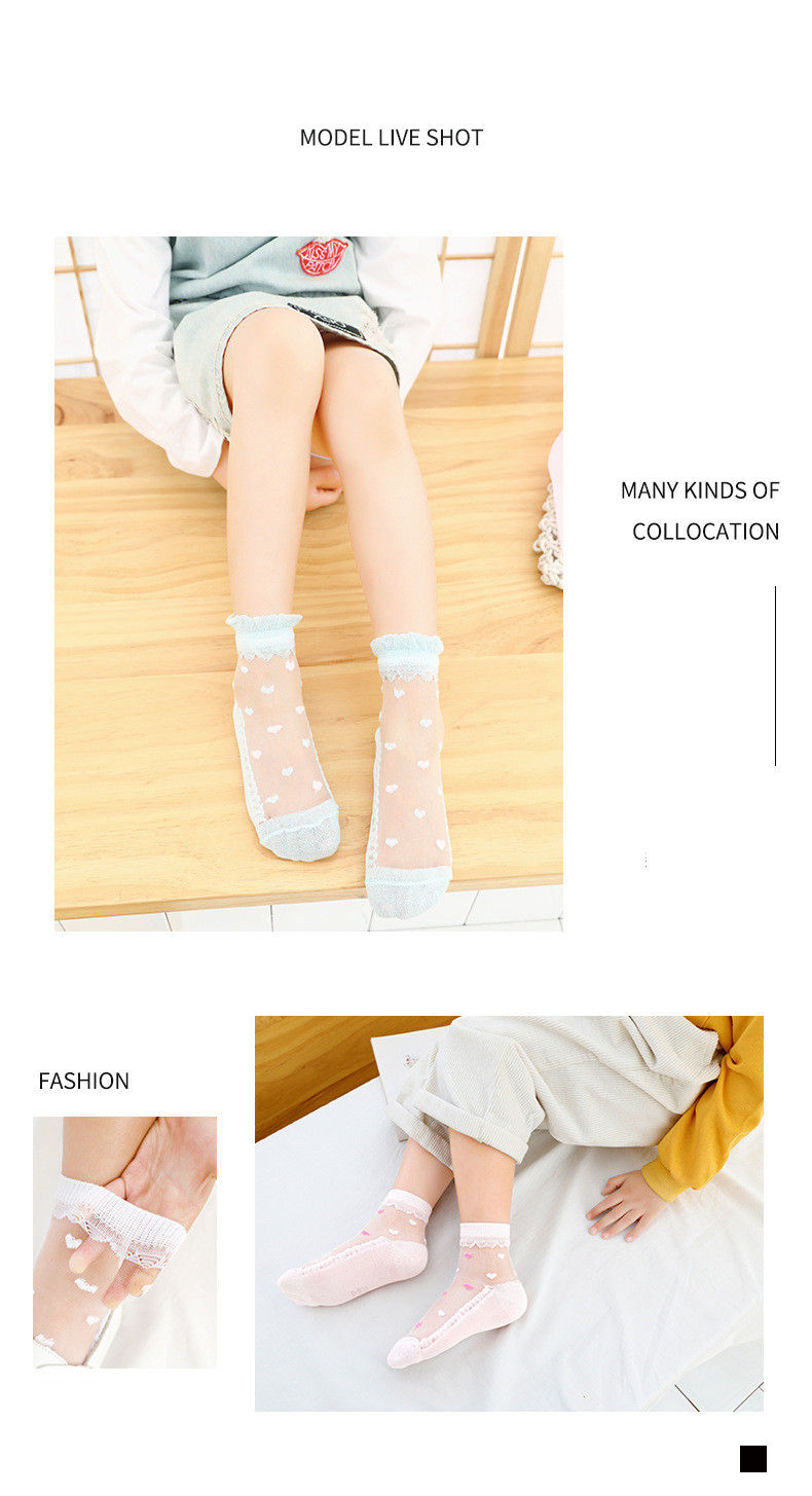 Hình thu nhỏ: Baby Girls Socks Breathable Kids Short Ankle Lace Princess Mesh Socks For 0-8