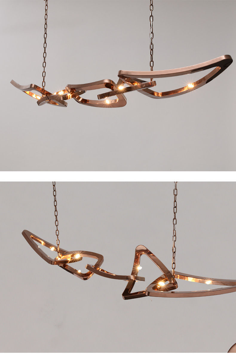 Μικρογραφία: Restaurant Chandeliers Italian Designer Bar Light Luxury Stainless Steel Lamps