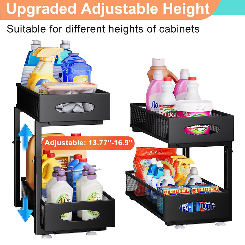 Miniature : Under Sink Organizers and Storage, 2 Tier Metal Pull out Cabinet Organizer