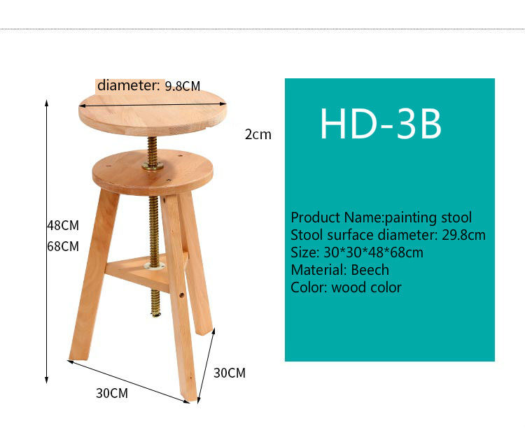 Thumbnail: Art Sketch Stools Wooden Rotating Lifting Art Painting Oil Painting Sketch Stool