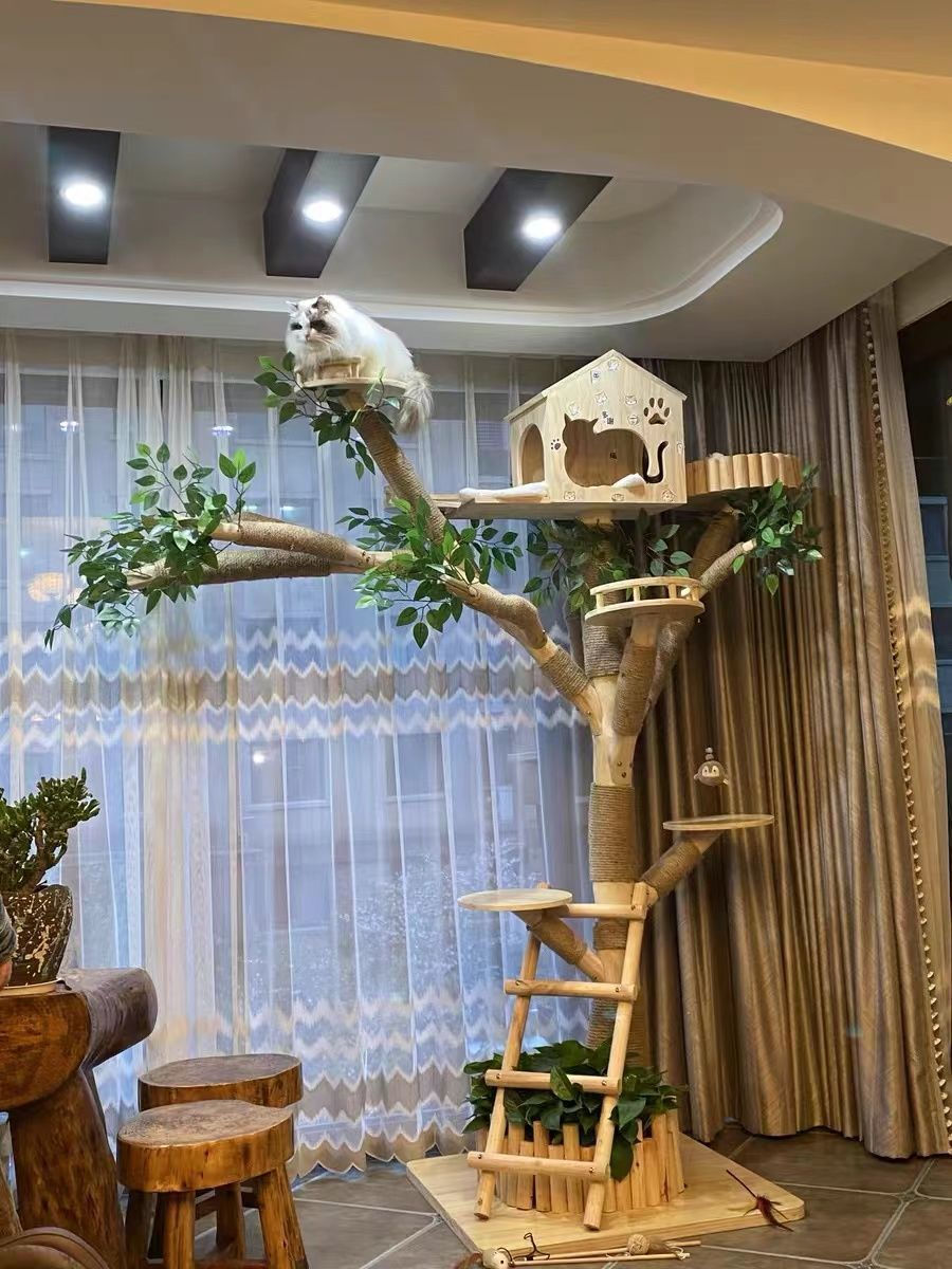 Thumbnail: Indoor Simulation Tree for Cat, Large Family Climbing Frame, Pet Training
