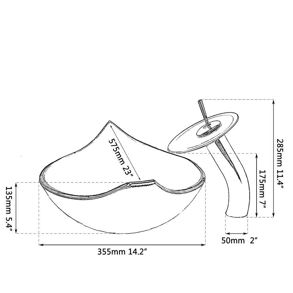 Miniaturbild: Waterfall Basin Sink Faucet Glass Oval Vessel Sink Above Counter Glass Bowl