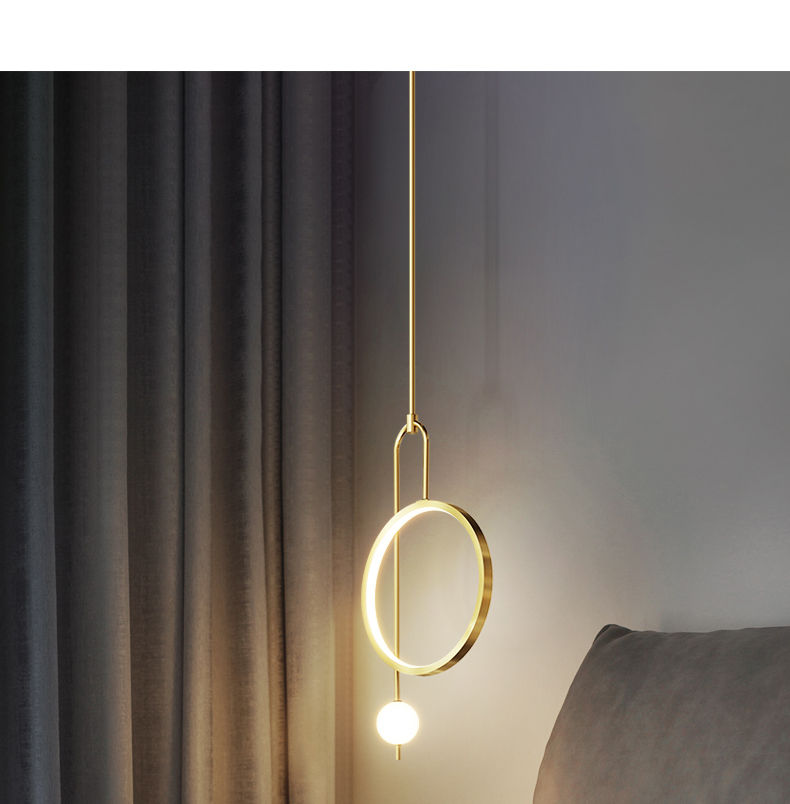 Miniatura: Ring Pendant Light for Bedroom Bedside Living Room Entrance Ceiling Hanging Lamp