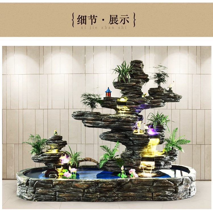 Miniatyrbilde: Large Outdoor Artificial Mountain Fountain Yard Pool Landscape Fish Pond Garden