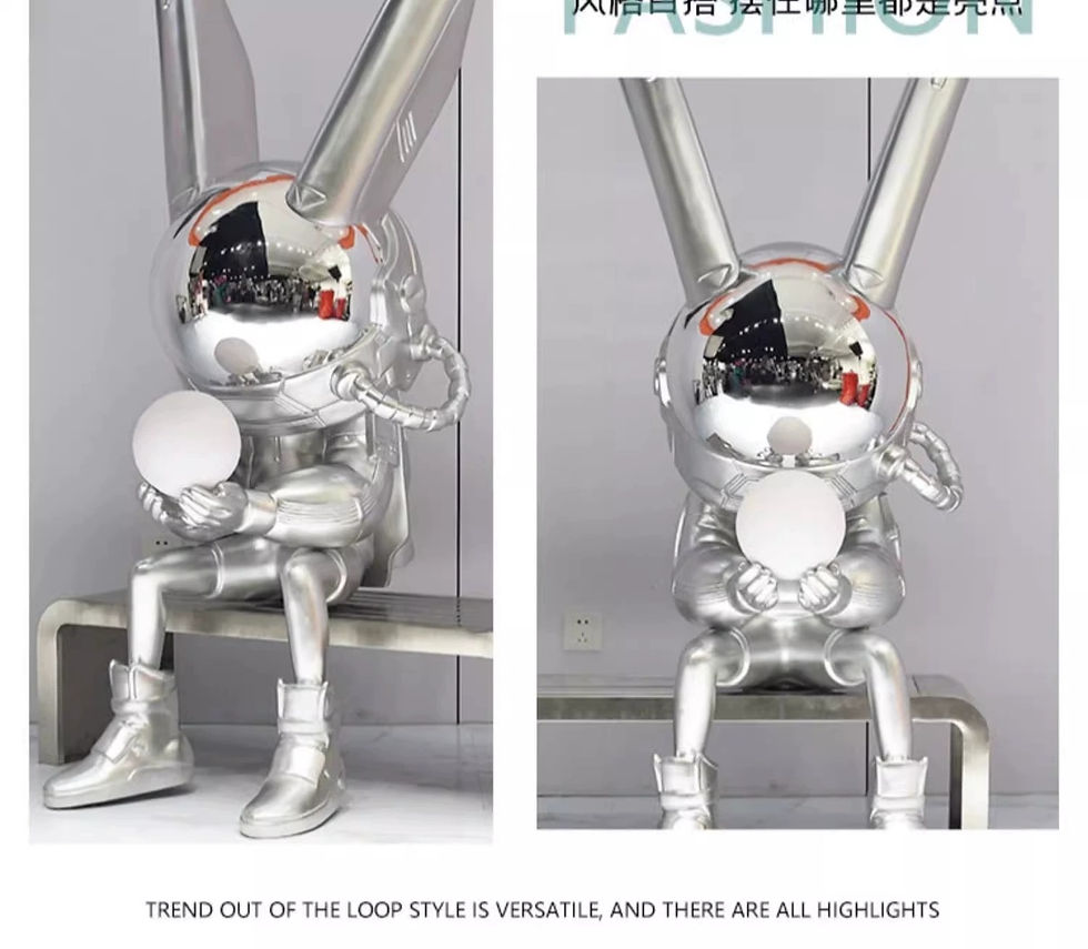 Thumbnail: Space Rabbit Big Bar Doll Sitting Doll Sculpture Clock-in Rabbit