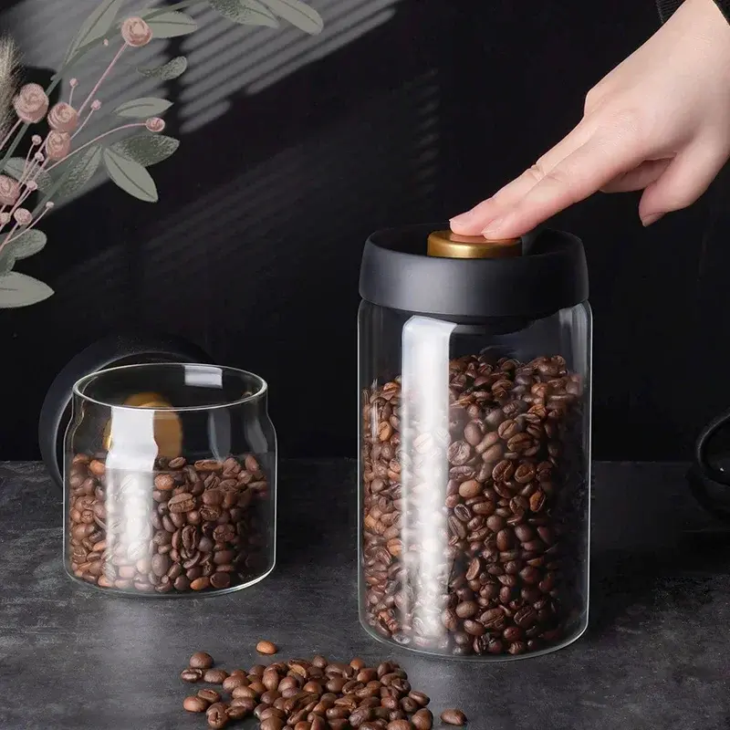 縮圖：Food Storage Coffee Beans Vacuum Sealed Tank Moisture-proof Glass Jars