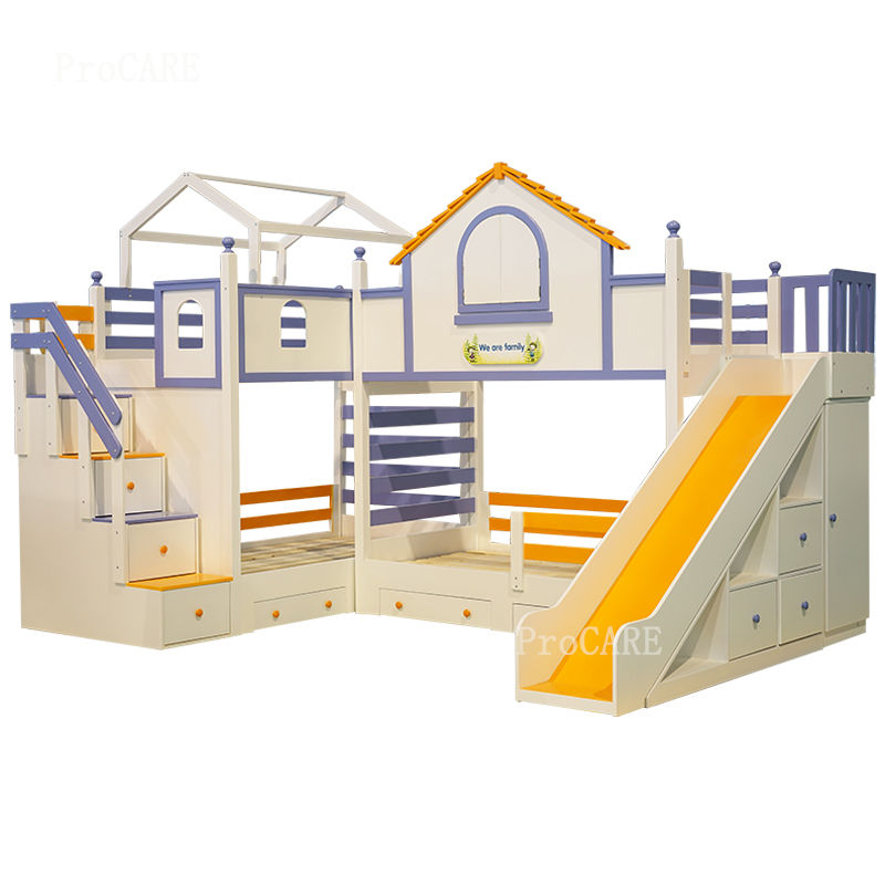 Miniatura: All solid wood children's bunk bed multifunctional children's castle slide bed