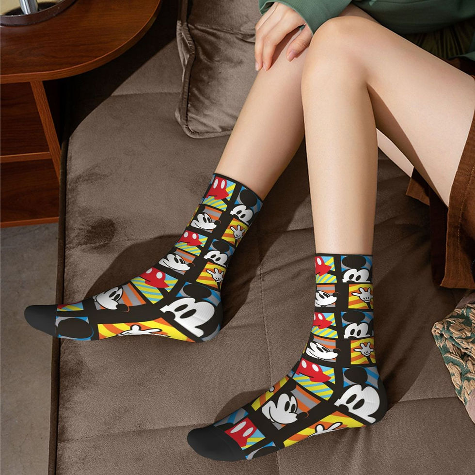 Thumbnail: Hip-hop Cartoon Mickey Mouse Socks Polyester Long Socks for Women Men