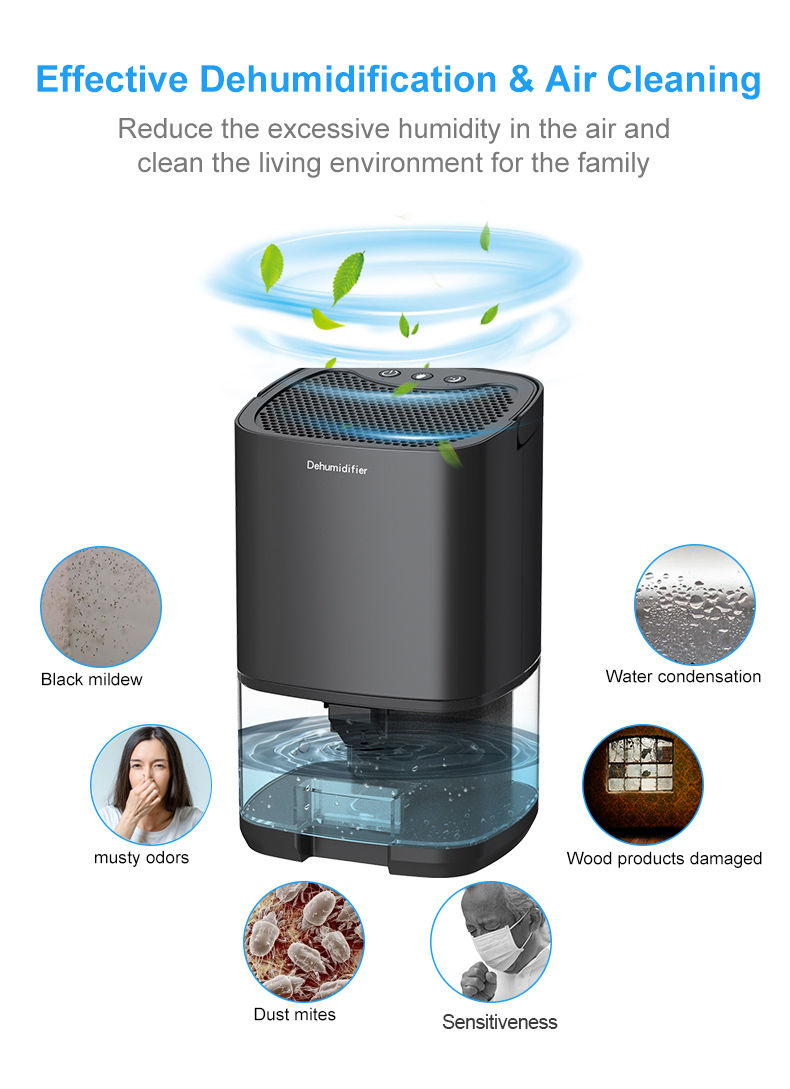 Thumbnail: Dehumidifier water tank silent moisture absorber air dehumidifier home kitchen