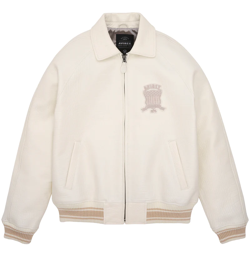 Thumbnail: Leather Flight Jacket Men's Sheepskin US Size Loose Coat