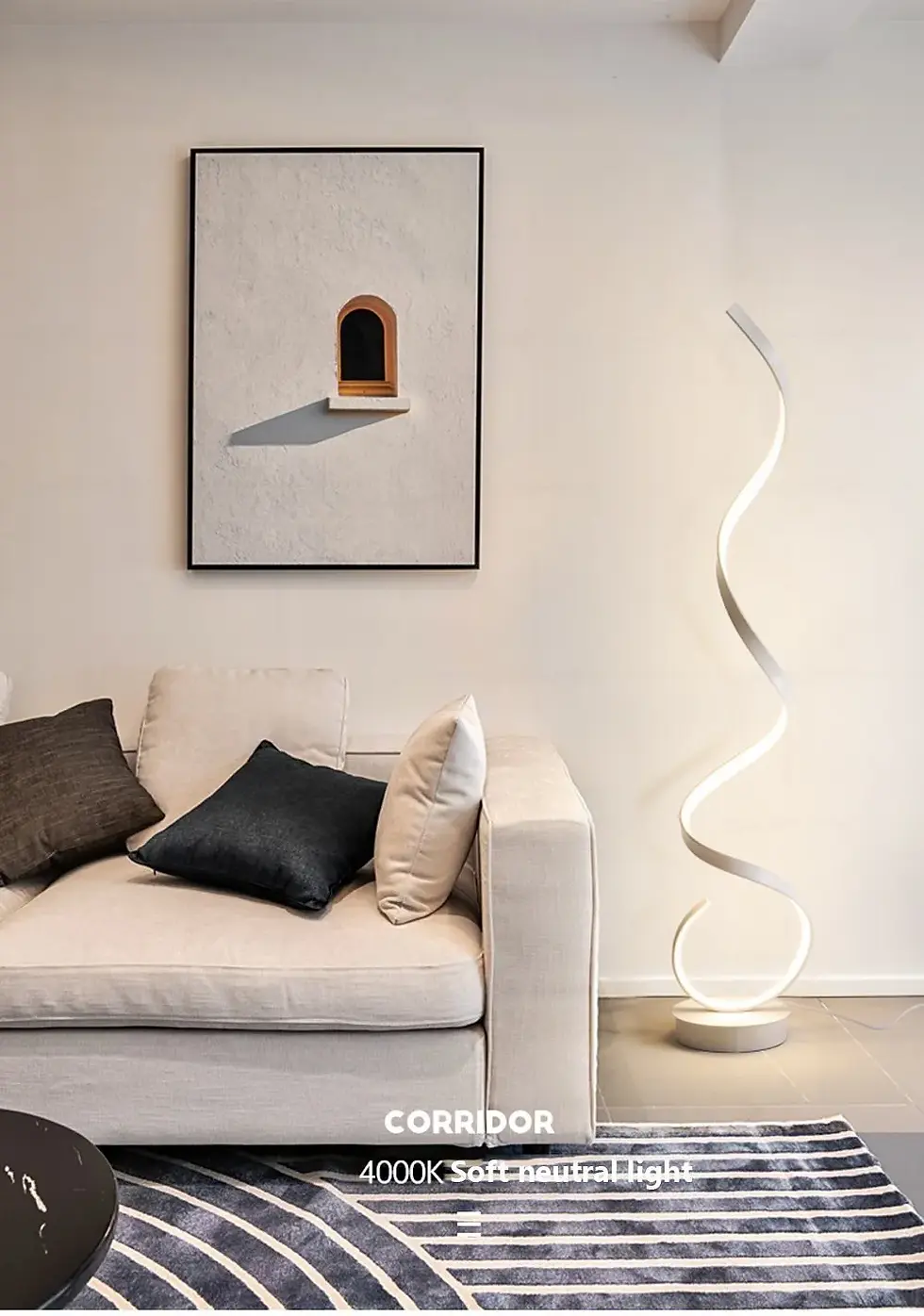 Miniatura: LED Floor Lamp Modern Remote Control Spiral Light For Living Room Bedroom Study