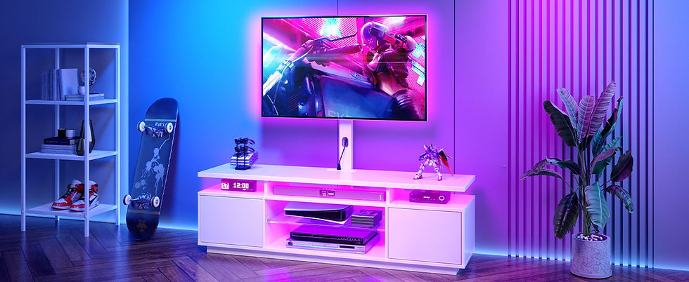 Миниатюра: TV Stand with Mount and Power Outlet 51.2", Swivel TV Stand Mount for 32-70 in.