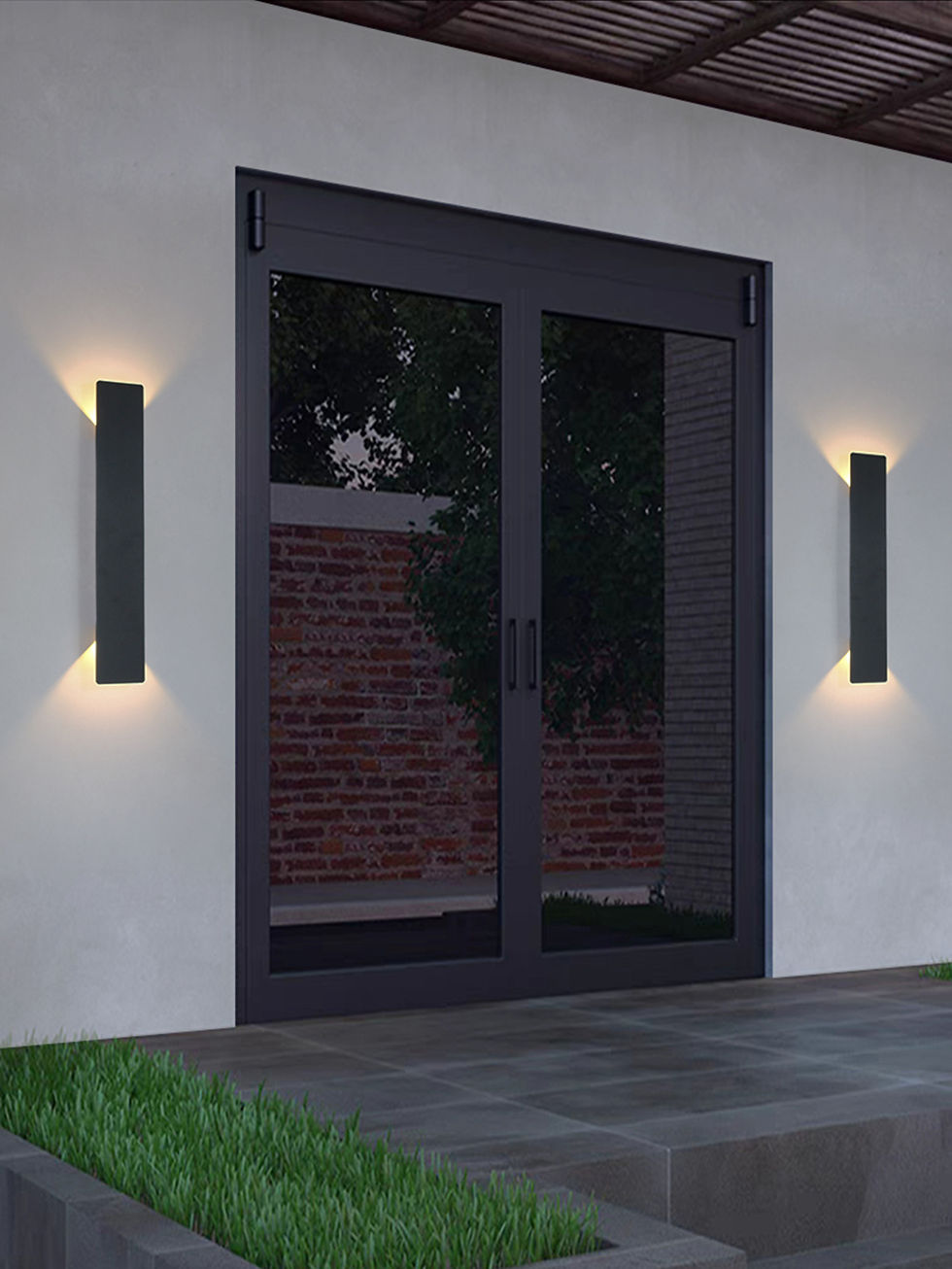 ภาพขนาดย่อ: Waterproof Wall Lamps Strip Aluminum Wall Lights 18W LED Black Wall Lamp