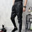 Miniatyrbilde: Faux Leather Harem Pants Male Elastic Waist Pencil Trousers High Street Mens 