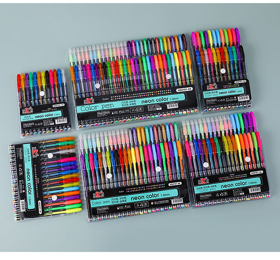 Thumbnail: 12/60 Color Set Metallic Glitter Colors Gel Pens For School Office 