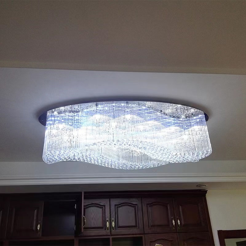 Miniatura: Oval Crystal Ceiling Led Creative High-end Villa Atmosphere Hotel Engineering