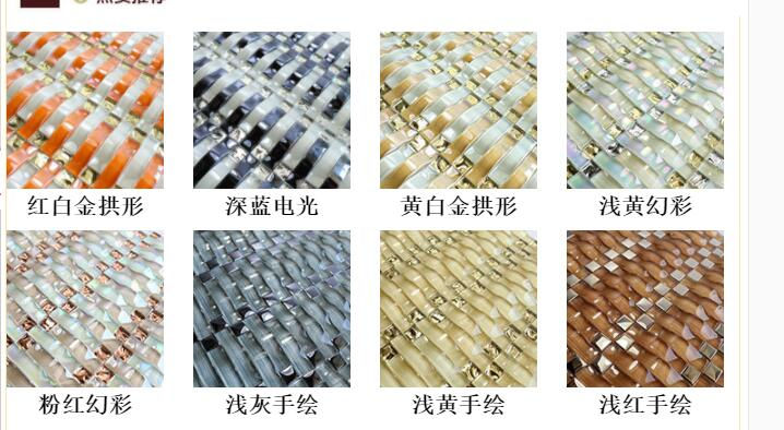 Miniatyrbild: 11pcs/ lot, 3D Pearl White Iridescent Crystal Glass Mosaic Tile, for DIY Kitchen