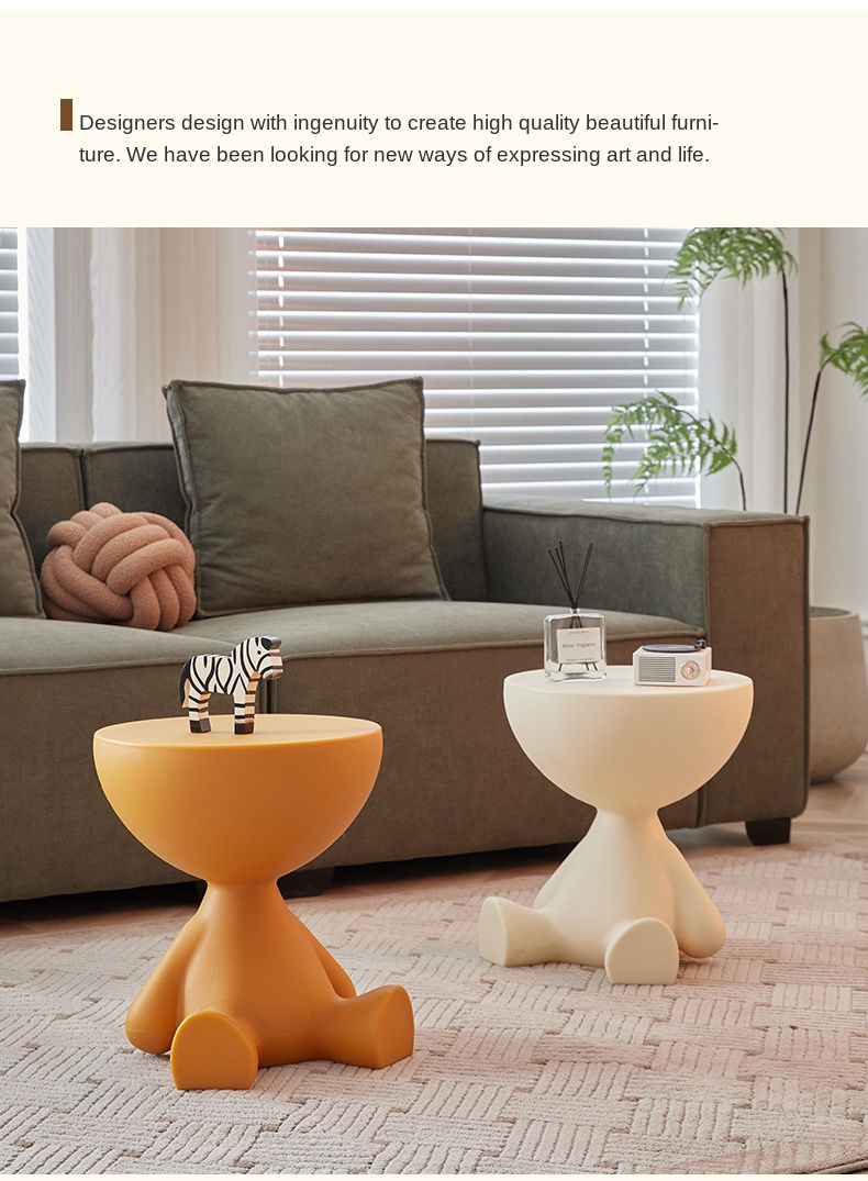 Миниатюра: MOMO Cream Style Small Flat Tea Table Small Household Sofa Side Table