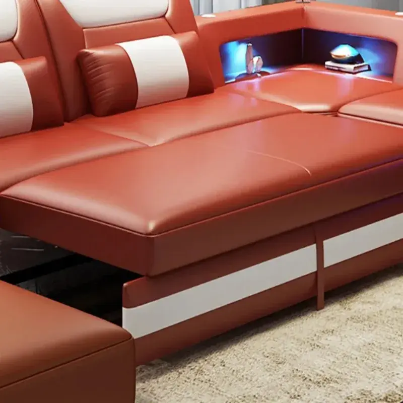 Thumbnail: Sofa sets leather modular furniture luxury live room office sectional 