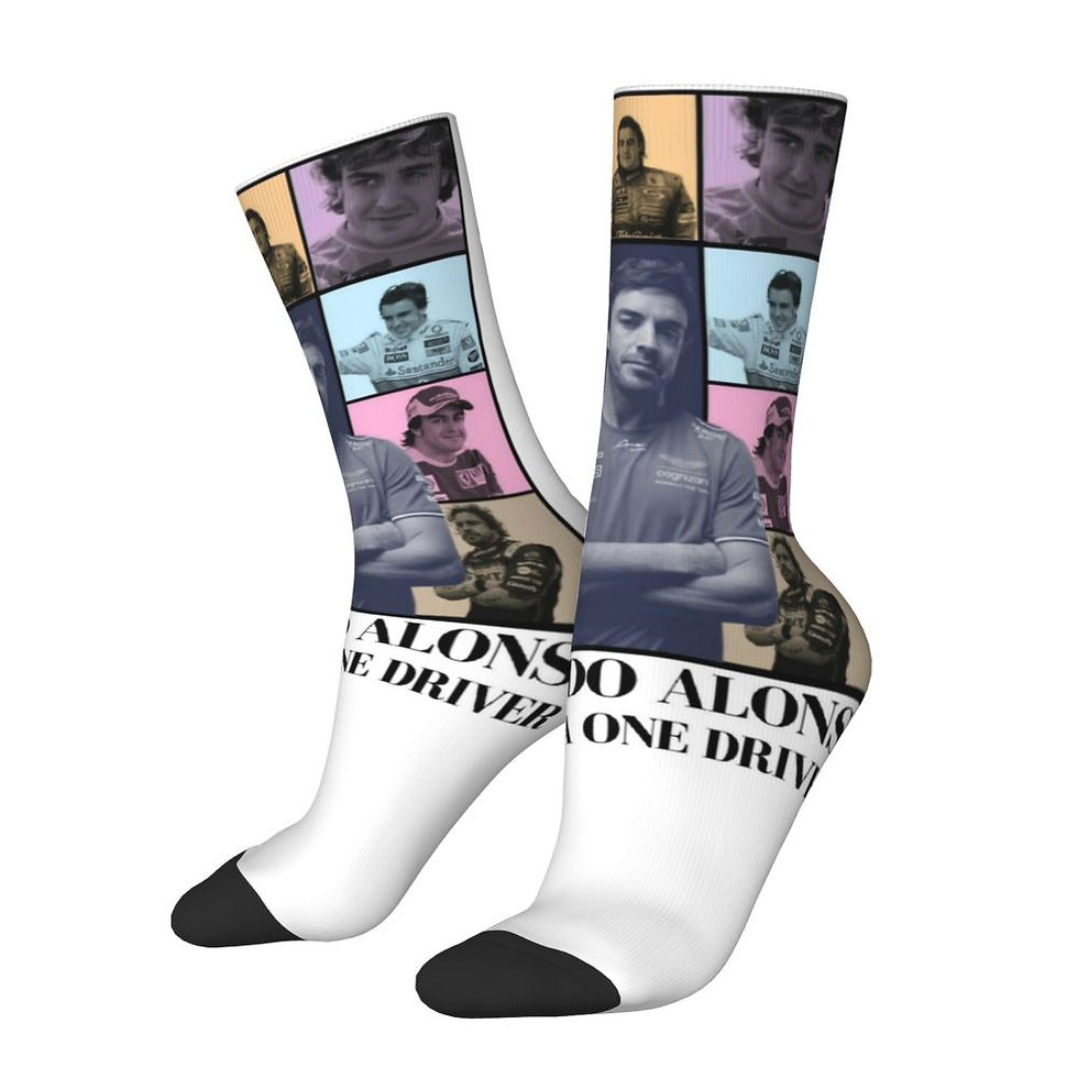 Thumbnail: Fernando Alonso Head Merch Crew Socks Skateboard Long Stockings Super Soft 