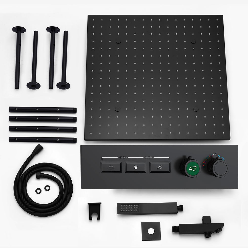 Thumbnail: Bathroom Accessories Rain Spray LED Shower Faucet Set Digital Screen Valve Mixer