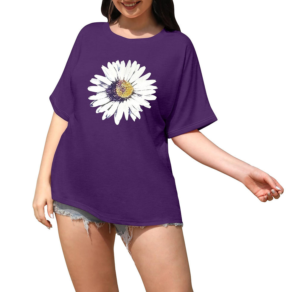 Thumbnail: Woman Tshirts Oversized Tops O-Neck Short Sleeve Tees Sunflower Chic 
