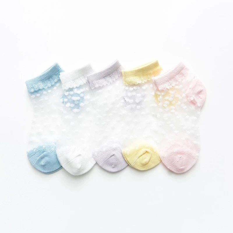 Hình thu nhỏ: Baby Girls Socks Breathable Kids Short Ankle Lace Princess Mesh Socks For 0-8